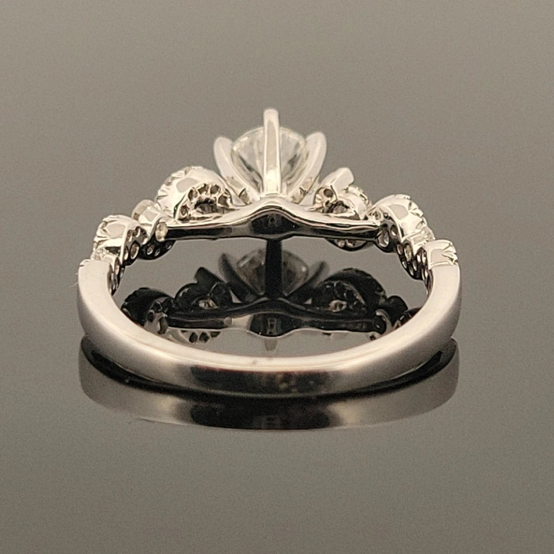 14KW Gold Diamond Engagement Ring EGL 0.80ct G/VS1, Pave Twist Shoulders 0.54ct - Devine & Co.