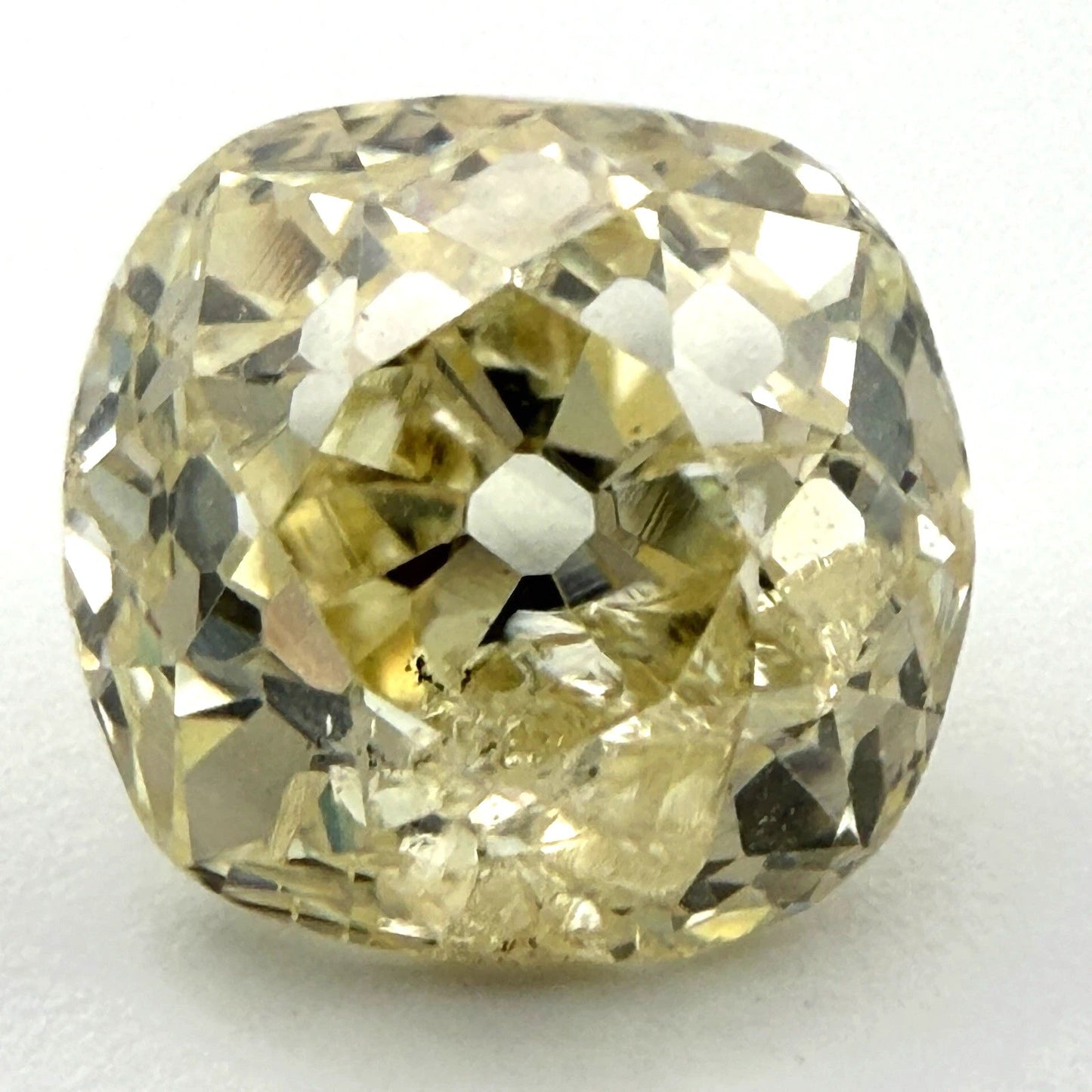 1.75CT Fancy Yellow Old Miner Cut Diamond Loose Natural I2 Antique Cushion - Devine & Co.