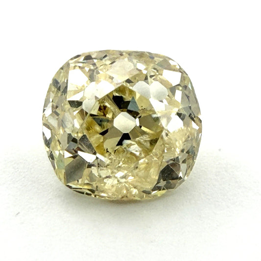 1.75CT Fancy Yellow Old Miner Cut Diamond Loose Natural I2 Antique Cushion - Devine & Co.