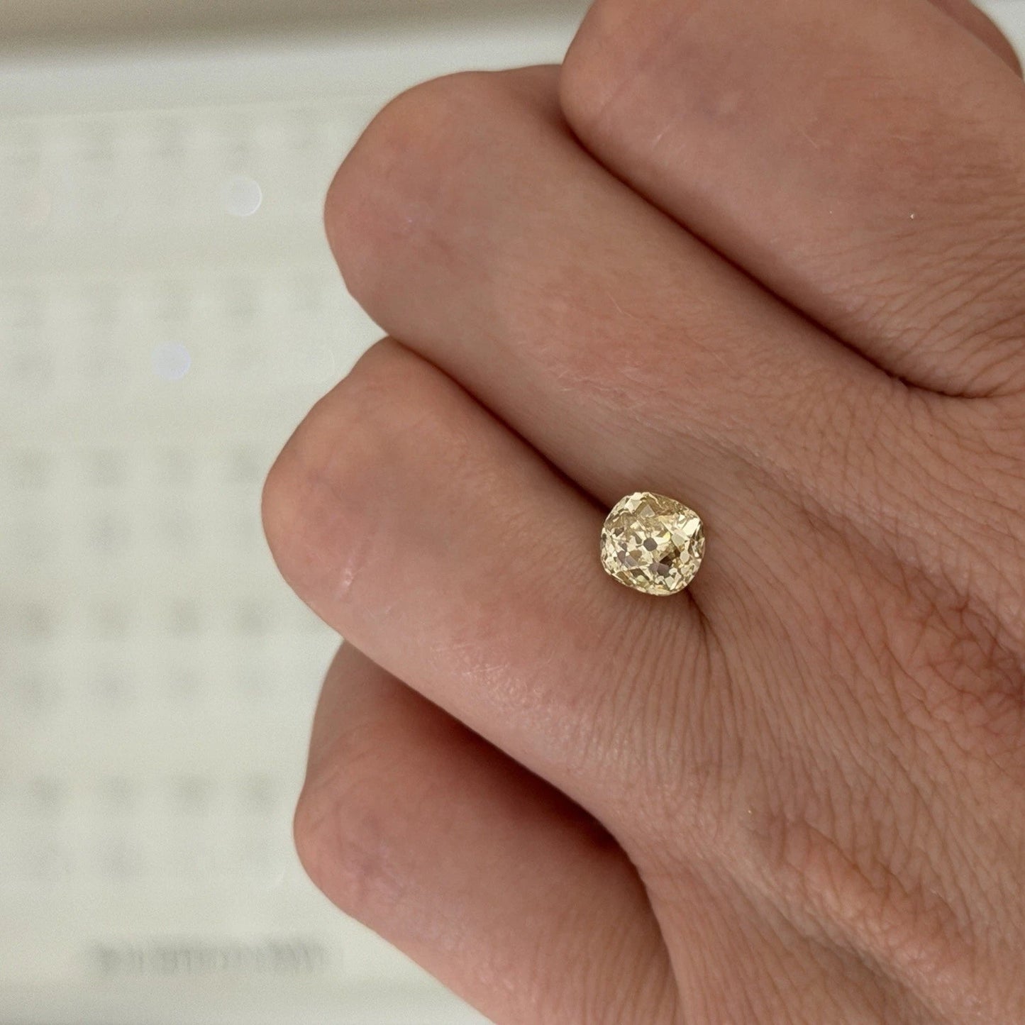 1.75CT Fancy Yellow Old Miner Cut Diamond Loose Natural I2 Antique Cushion - Devine & Co.