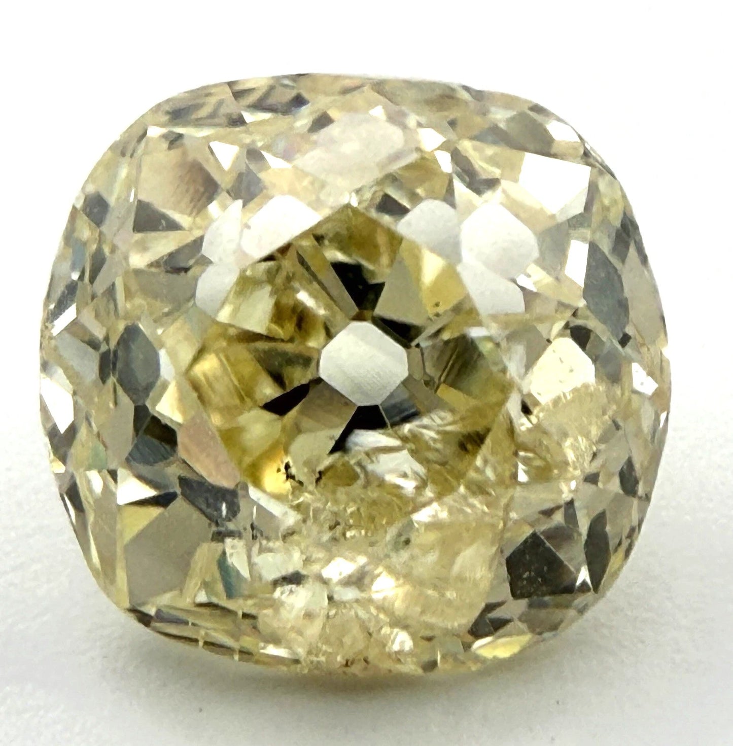 1.75CT Fancy Yellow Old Miner Cut Diamond Loose Natural I2 Antique Cushion - Devine & Co.