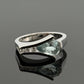18K White Gold Aquamarine & Diamond Ring 1.20ct Pear Aquamarine 0.09ctw Size 6.5 - Devine & Co.