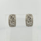 18K White Gold Diamond Cutout Hoop Earrings 0.21ctw Scalloped Jumbo Backs - Devine & Co.