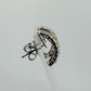 18K White Gold Diamond Cutout Hoop Earrings 0.21ctw Scalloped Jumbo Backs - Devine & Co.