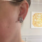 18K White Gold Diamond Cutout Hoop Earrings 0.21ctw Scalloped Jumbo Backs - Devine & Co.