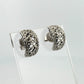 18K White Gold Diamond Cutout Hoop Earrings 0.21ctw Scalloped Jumbo Backs - Devine & Co.