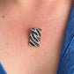 18K White Gold Zebra Stripe Black Chocolate White Diamond Slide 1.00CTW Pendant - Devine & Co.