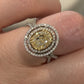 18K White & Yellow Gold Fancy Light Yellow Diamond Ring 2.51ct Oval 0.78ctw Halo - Devine & Co.