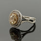 18K White & Yellow Gold Fancy Light Yellow Diamond Ring 2.51ct Oval 0.78ctw Halo - Devine & Co.