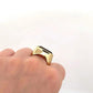 18K Yellow Gold 9.60 CT 10 Grams Madeira Citrine East-West Bezel Set Ring - Devine & Co.