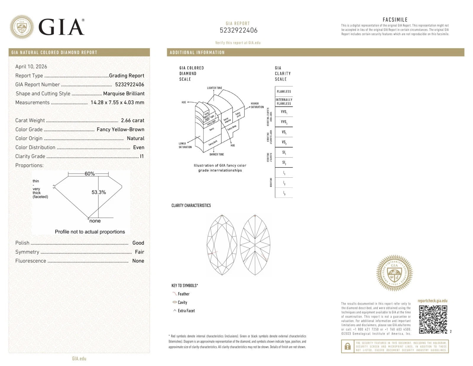2.66ct Marquise Fancy Yellow - Brown Diamond GIA Natural Diamond Loose Stone - Devine & Co.