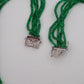 14K White Gold Approx. 290 Carats 20" Diamonds 5-Strand Faceted Emerald Necklace