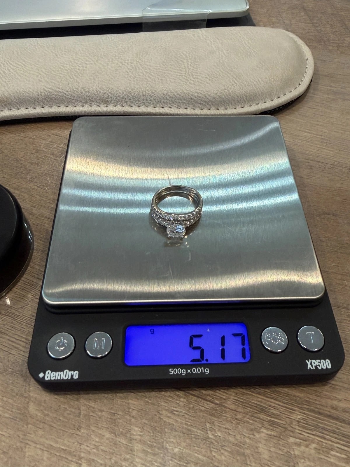 14K White Gold 1.30ct I2, H Round Brilliant Diamond Pave Engagement Ring Size 6.75