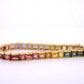 Custom Handmade Natural Rainbow Sapphire 18K Yellow Gold GIA No Heat Bracelet