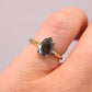 14K Yellow Gold 1CTW Natural Salt & Pepper Pear Shape Diamond Ring Size 4.25