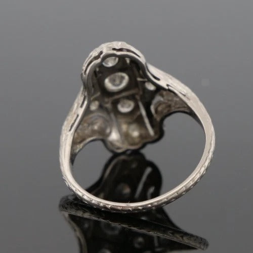 Vintage 3.97gr Platinum Old European Cut & Transitional 0.30ctw Diamond Ring Size 5.75