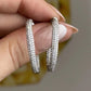 3.50ctw VS G-H Inside-Outside Pave Set 18K White Gold Diamond Hoop Earrings - Devine & Co.