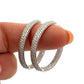 3.50ctw VS G-H Inside-Outside Pave Set 18K White Gold Diamond Hoop Earrings - Devine & Co.
