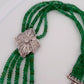 14K White Gold Approx. 290 Carats 20" Diamonds 5-Strand Faceted Emerald Necklace