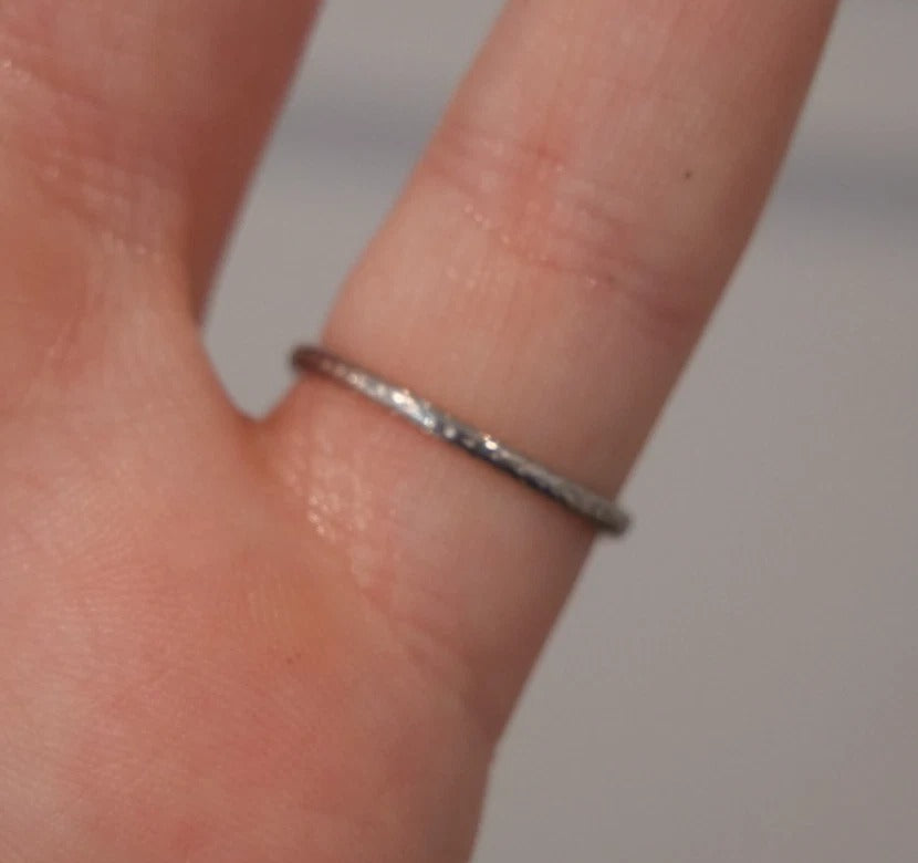 Vintage 3.97gr Platinum Old European Cut & Transitional 0.30ctw Diamond Ring Size 5.75