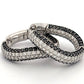 4.40ctw VS F-G Black & White Pave Diamonds 18K White Gold Wave Hoop Earrings - Devine & Co.