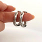 4.40ctw VS F-G Black & White Pave Diamonds 18K White Gold Wave Hoop Earrings - Devine & Co.