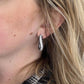 4.40ctw VS F-G Black & White Pave Diamonds 18K White Gold Wave Hoop Earrings - Devine & Co.