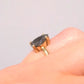 14K Yellow Gold 1CTW Natural Salt & Pepper Pear Shape Diamond Ring Size 4.25