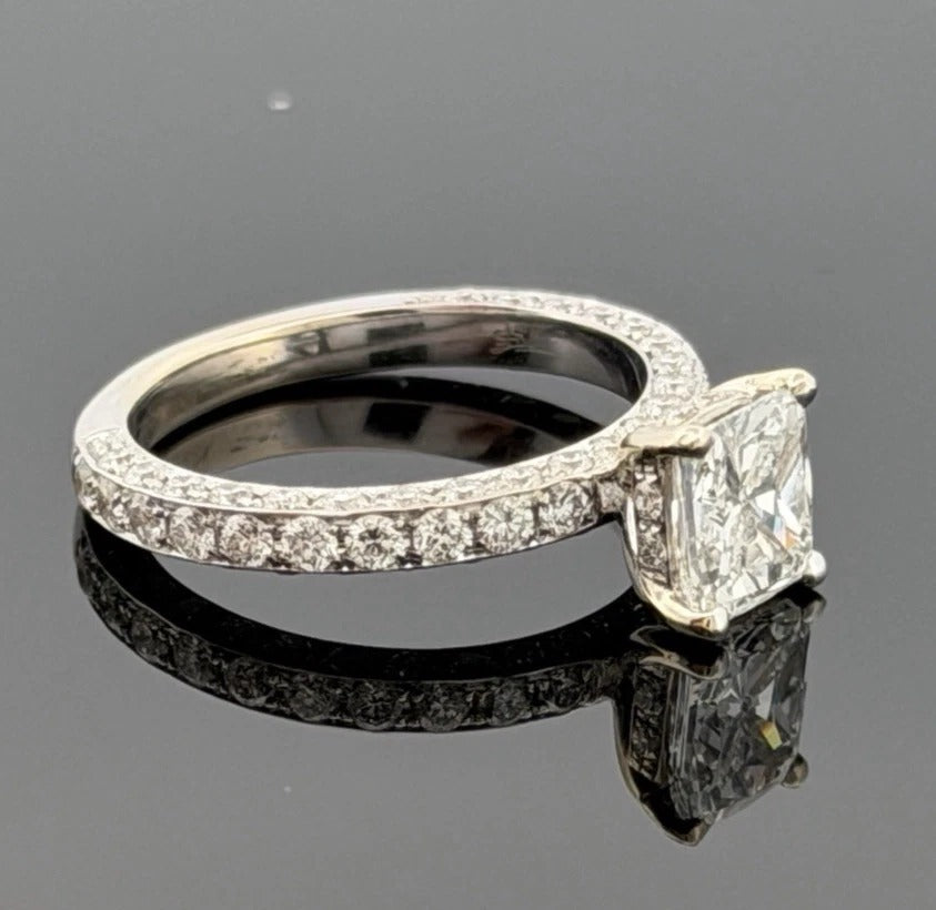 Consignment - Natural GIA Certified 1.21ct F VS1 14K Gold Cushion Diamond Engagement Ring Size 6 - 14k gold, diamond, ring...