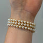 Vintage 10K White Gold 5.50-6mm Three-Strand Akoya Pearl & Diamond Bracelet