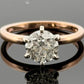 14K Rose Gold & White Gold 0.96ct Natural Diamond Solitaire Engagement Ring Size 4.25
