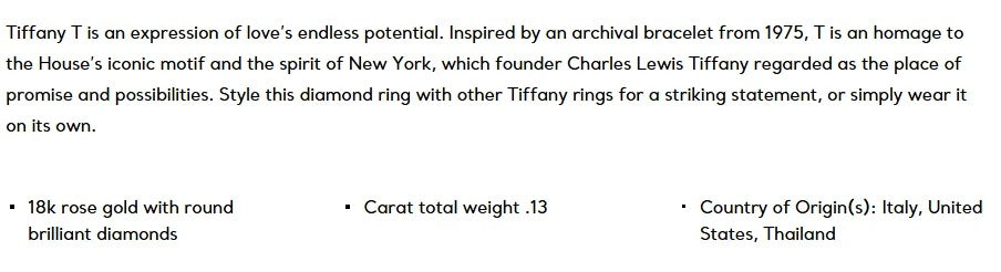 Consignment - Tiffany & Co. 18K Rose Gold 0.13 CTW T Diamond Wire Ring Size 7 - 18k gold, rose gold, diamond, ring - (imag...