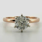 14K Rose Gold & White Gold 0.96ct Natural Diamond Solitaire Engagement Ring Size 4.25