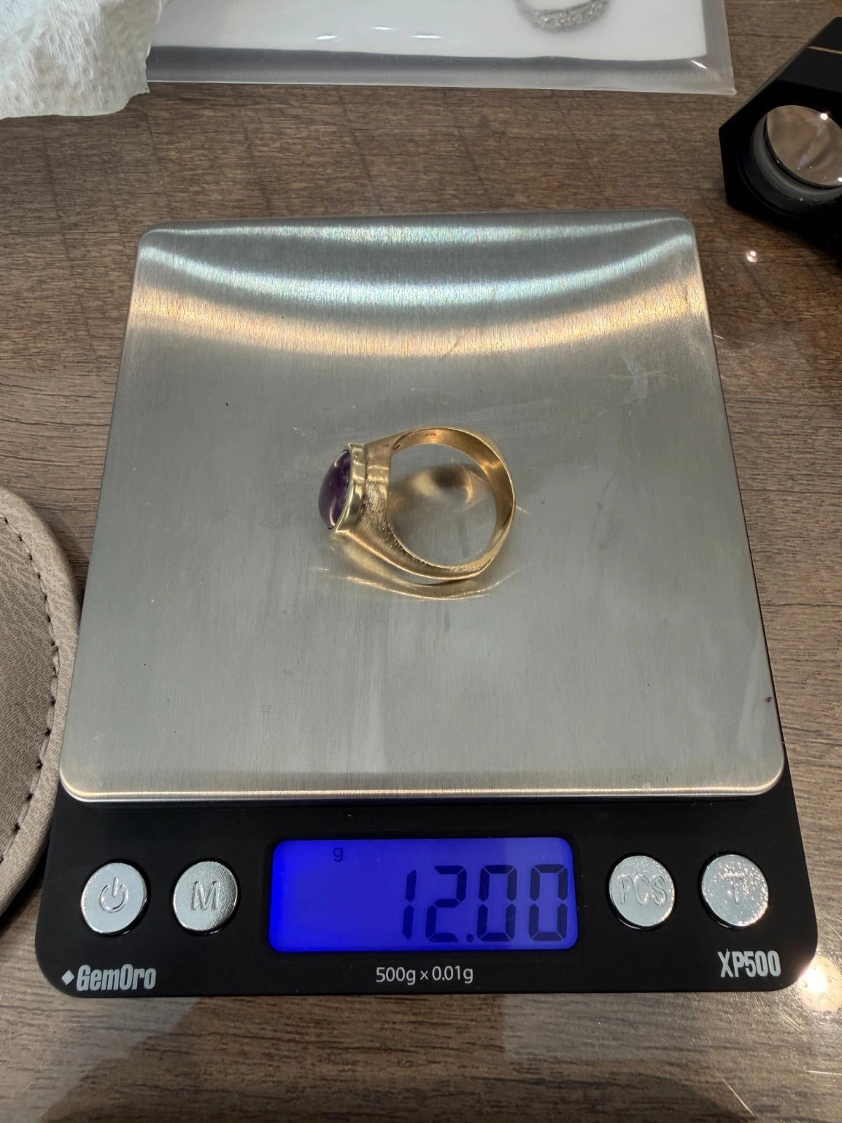 14K Yellow Gold 12.00 Grams Custom Purple Charoite Bezel Ring Size 10