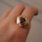 14K Yellow Gold Men’s Custom 23.39 Grams Whiskey Topaz & Diamond Ring Size 12.5