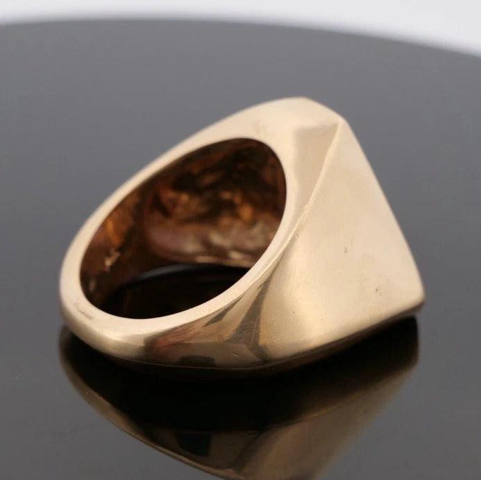 Men’s Custom 40.72 Grams Tanzanite & Diamond 14K Yellow Gold Ring Size 12.5