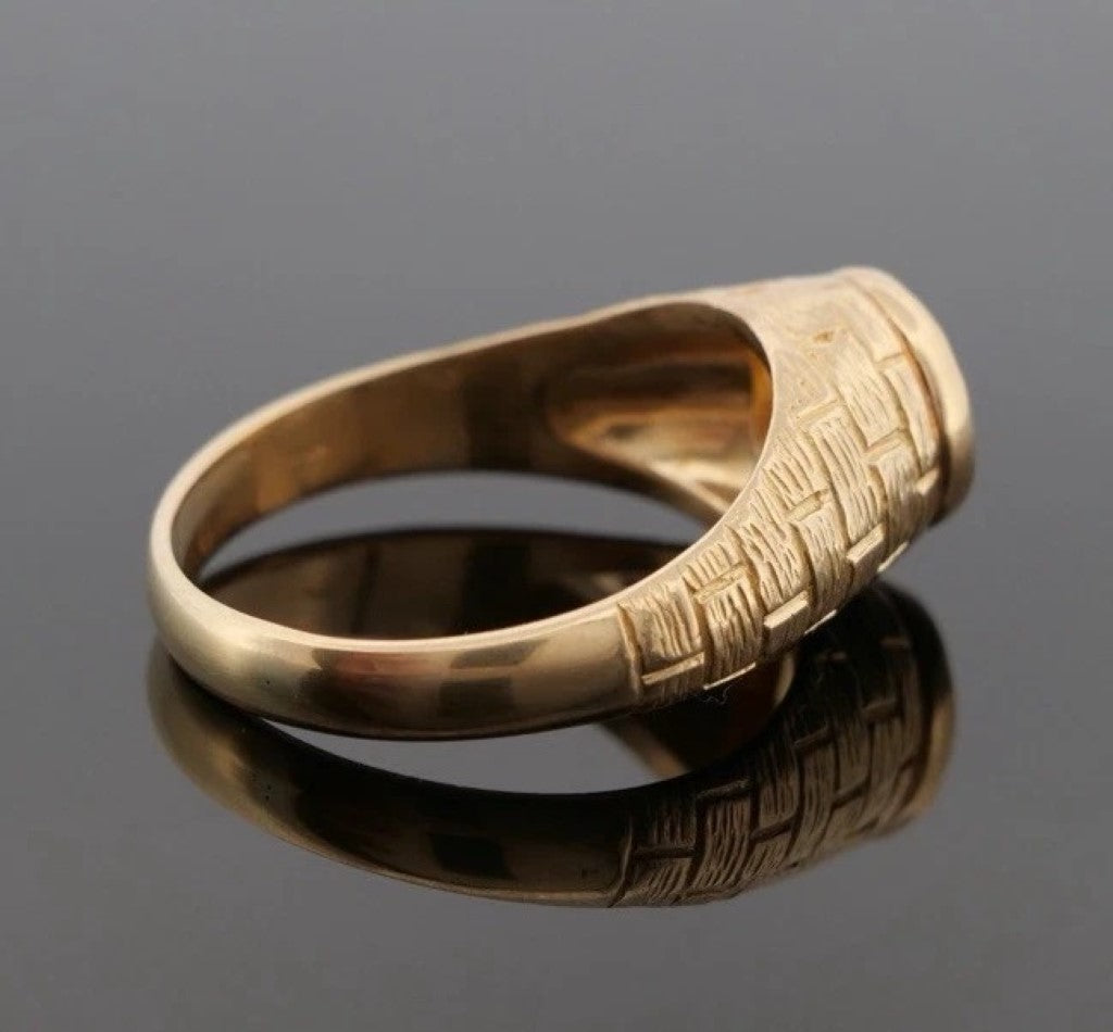 Devine & Co. - Men’s Custom 14K Yellow Gold 10MM Natural Citrine 10.72 Grams Ring Size 13.5 - 14k gold, yellow gold, ring...