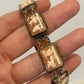 Antique Carved Shell Cameo Panel 800 Silver Italy 7.5" 21.61g Bracelet