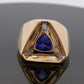 Men’s Custom 40.72 Grams Tanzanite & Diamond 14K Yellow Gold Ring Size 12.5