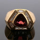 14K Yellow Gold Men’s Custom 23.39 Grams Whiskey Topaz & Diamond Ring Size 12.5
