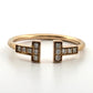 Consignment - Tiffany & Co. 18K Rose Gold 0.13 CTW T Diamond Wire Ring Size 7 - 18k gold, rose gold, diamond, ring - (imag...