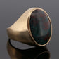 14K Yellow Gold 20.80 Grams Men’s Large Oval Cabochon Bloodstone Ring Size 14.5