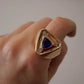 Men’s Custom 40.72 Grams Tanzanite & Diamond 14K Yellow Gold Ring Size 12.5
