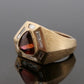 14K Yellow Gold Men’s Custom 23.39 Grams Whiskey Topaz & Diamond Ring Size 12.5