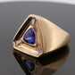 Men’s Custom 40.72 Grams Tanzanite & Diamond 14K Yellow Gold Ring Size 12.5