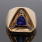 Men’s Custom 40.72 Grams Tanzanite & Diamond 14K Yellow Gold Ring Size 12.5
