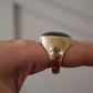 14K Yellow Gold 20.80 Grams Men’s Large Oval Cabochon Bloodstone Ring Size 14.5