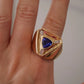 Men’s Custom 40.72 Grams Tanzanite & Diamond 14K Yellow Gold Ring Size 12.5