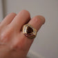 14K Yellow Gold Men’s Custom 23.39 Grams Whiskey Topaz & Diamond Ring Size 12.5