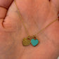 Consignment - Tiffany & Co. 18k Yellow Gold Mini Double Heart Tag Pendant Necklace - 18k gold, yellow gold, necklace - (im...
